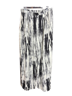 Women's Unbranded Wide Leg Pants Black White Abstract Print Size 3X